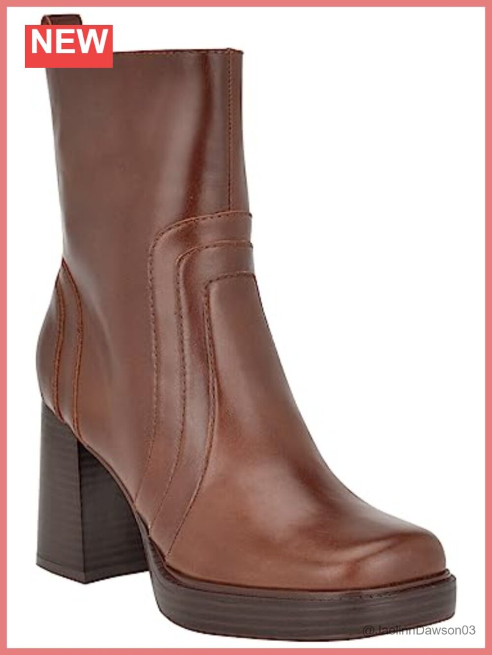 Nine West Donad Square Toe Block Heel Mid-Calf Dress Boots